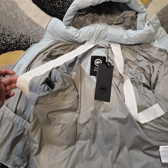 Canada Goose Pale Blue Quilted Hooded Puffer Jacket S - Picture 13 of 14
